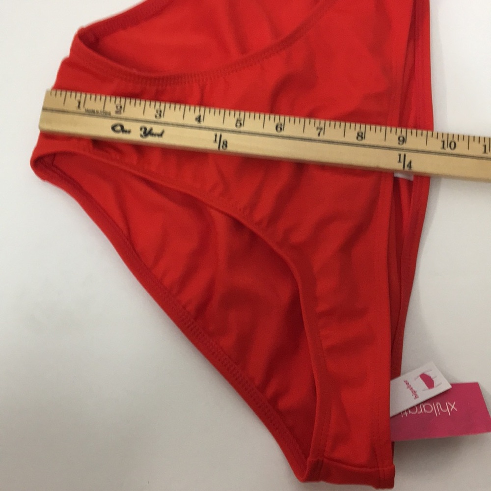 Xhilaration Solid Red Hipster Bikini Bottoms L - Picture 4 of 10